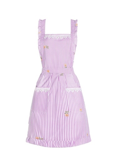 Kadınlar İçin Cepli Komik Önlükler, Mutfak Pişirme Izgara Barbekü C Pembe/çizgili, Diğer