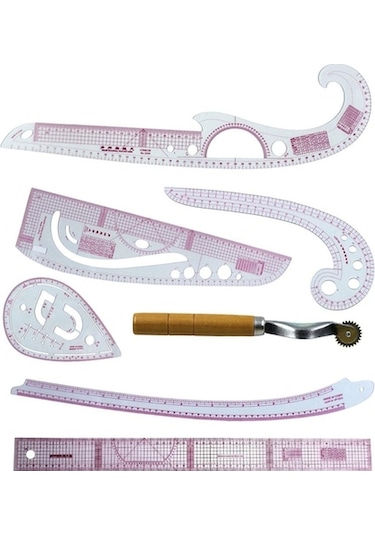 Electric Suntek 6 Cetveli Dikiş Cetveli Seti, Dayanıklı Terzi Araçları, Giysi Tasarım Cetveli