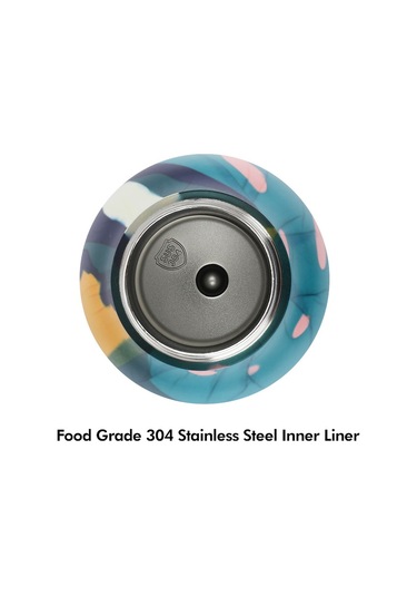 Junsunmay 550Ml Geometrik Desenli 304 Paslanmaz Çelik Vakum Yalıtımlı Su Şişesi Bpa Içermez Fda Yok - Kırmızı