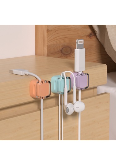 Fosenze Masaüstü Kabloları Düzenleyici: Manyetik Tutucu, Otomatik Yapıştırıcı, 6 Adet Çeşitli Renkler, Kabloları Takip Etme Ve Çarpışmayı Önleme
