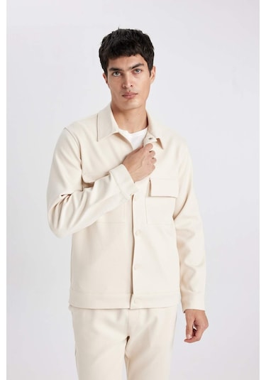 DeFacto Polo Yaka Çıtçıt Kapamalı Cepli Gömlek Ceket Z5178AZ24SPBG144 DeFacto Polo Yaka Çıtçıt Kapamalı Cepli Gömlek Ceket Z5178AZ24SPBG144