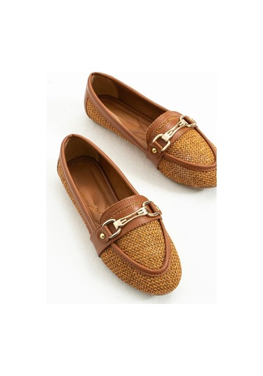 Rain Taba Cilt Babet Ayakkabı Taba