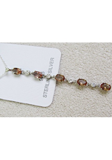 925 Ayar Gümüş Zultanit Oval Taşlı Uzun Tarz Kadın Kolye