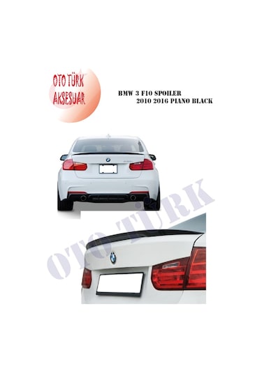 Bmw 3 F10 Spoiler 2010-2016 Piano Black Enjeksiyon Baskı