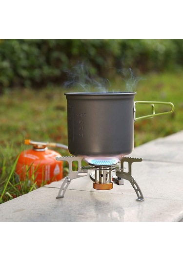 Dofolink Taşınabilir Mini Kamp Gaz Sobası - Hafif Çelik Malzeme - Outdoor Hayatta Kalma Aleti Gümüş