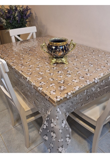 Şeffaf 0.018 Mm Pvc Muşamba - Desenli Silinebilir Şeffaf Masa Örtüsü Ns30 Beyaz