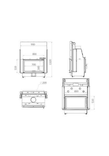 Echa Tech Asansörlü Tünel Çelik Şömine Haznesi 80 X 51 Çift Yüzlü