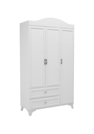 Baby Darling Lisa 3 Kapaklı Dolap Beyaz %100 Mdf Beyaz