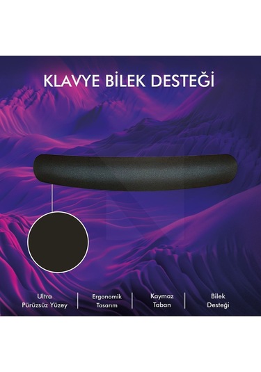 MP03 - Memory Klavye Bilek Destek Pedi Yumuşak, Ergonomik