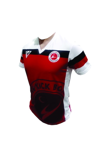 Kick Boks Tişörtü & Kick Boks Point Tişörtü & Maç Tişörtü Beyaz - Kırmızı