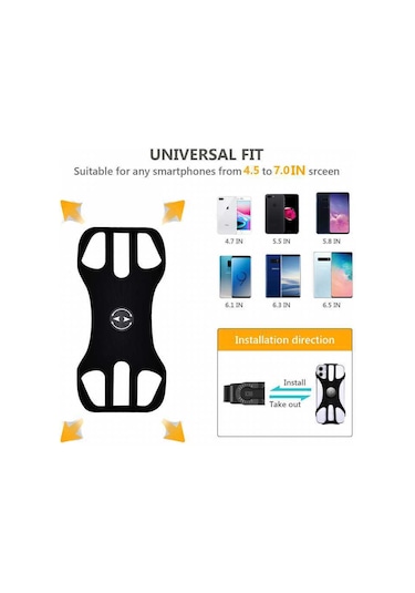 Geeksen Bisiklet Ve Motosiklet İçin 8 Pençeli Telefon Tutucu, Navigasyon Ve Teslimat Kullanıma Uygun, Kolay Kurulabilir Araç Tutucu Siyah