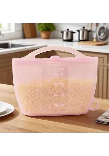 Brightnova 4 Adet Sızdırmaz Silikon Saklama Kabı 1200ml Bpa Free Bulaşık Makinesinde Güvenli Blue 40 58oz Mutfak Buzdolabı Seyahat Ofis -