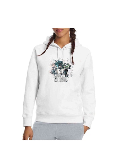 Bring Me The Horizon Bring Me Baskılı Beyaz Kadın Kapşonlu Sweat