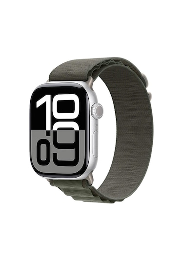 Mobilteam Watch 10 46mm Uyumlu Krd-74 Hasır Kordon-yeşil