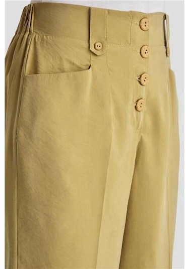 Armine Düğmeli Modal Pantolon 24k2621 Zeytin Yeşil