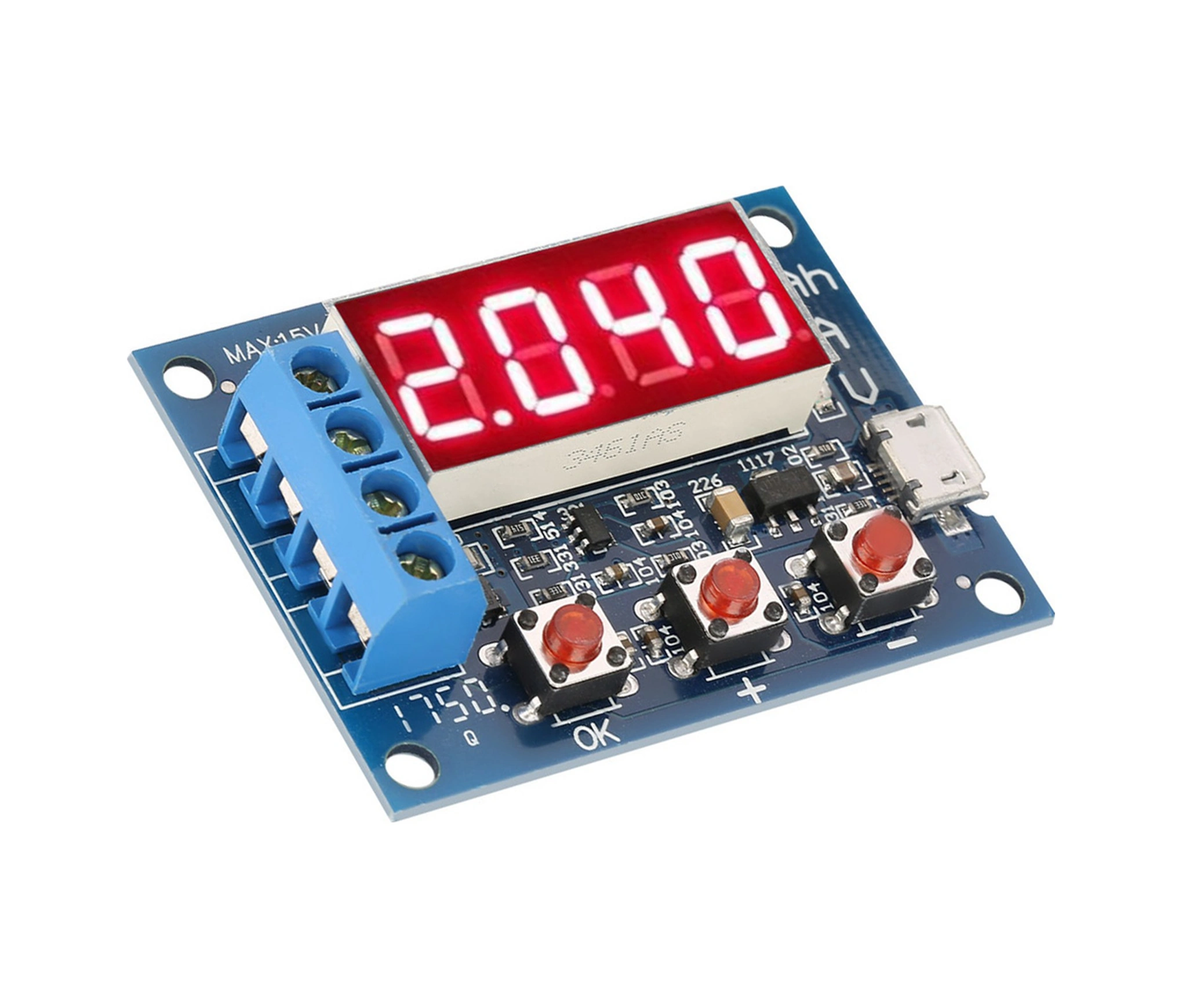 Tenfowee 1.2-12v Pil Kapasite Test Cihazı, Dış Yüklü Deşarj Tipi, 18650 Ve Diğerleri İçin Gerilim-akım Ölçümü Ana Kart + 2 Adet 5w7.5r Direnc