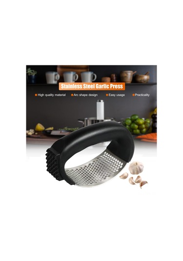 Dofolink Stainless Steel Zencefil Ezici - Kolay Kullanım, Dayanıklı Malzeme, El Koku Olmadan Sarımsak Doğranma, Mutfak Gereci Siyah