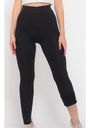 Bayan Içi Peluşlu Tayt Kadın Kışlık Termal Tayt Içlik Peluş Tayt Siyah