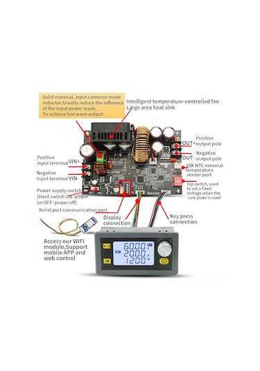 Yifomall Xy6020l Cnc Ayarlanabilir Dc Güç Kaynağı 60v 20a 1200w Modbus Wifi Kontrol Çoklu Koruma
