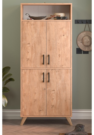 Bofigo 4 Kapaklı Ayakkabılık 9 Bölmeli Ayakkabılık Çok Amaçlı Dolap Beste Çam Çam