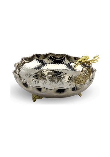 Nikelli Dövme Bakır Çikolata ve Şeker Kabı 30  cm