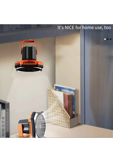 Symbee Kamp Fan Lambası 3 Hızlı 3 Aydınlatma Seviyeli 4000mah Usb Şarj Edilebilir Portatif Kumandalı Fener + Fan Siyah