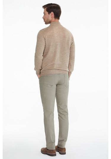 Hatemoğlu Yarım Balıkçı Erkek Triko Kazak Bej