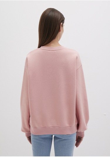 Mavi - Bisiklet Yaka Pembe Basic Sweatshirt 1610198-91003 Pembe