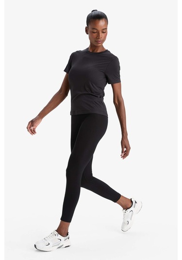 Defacto Defactofit Yüksek Bel Beli Saran Pamuklu Basic Düz Sporcu Tayt Z6327az25aubk81 SiYAH