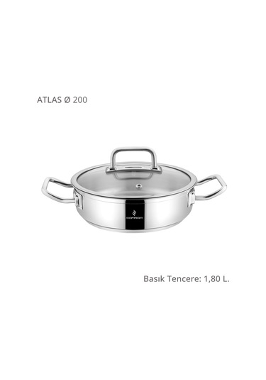 Sofram Atlas 20 Cm Basık Tencere Gümüş