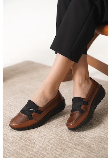 Garantili D0312 Günlük Ortopedik Kadın Babet Ayakkabı Taba