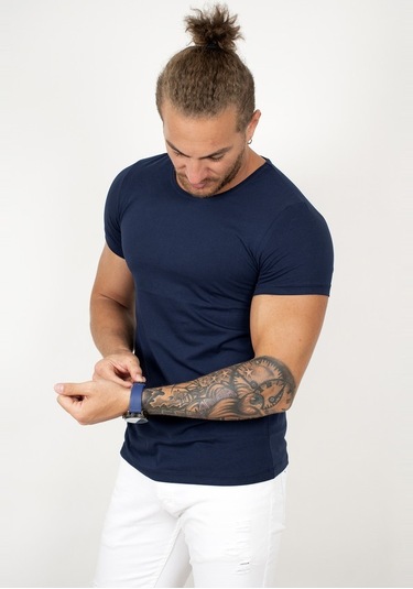 Deepsea Lacivert Erkek Dar Kesim Basic Tişört 1801131 Lacivert Deepsea Lacivert Erkek Dar Kesim Basic Tişört 1801131 Lacivert