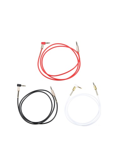 Konesam 1 Metre Siyah 3.5mm Altın Kaplama Ses Kablosu - Bilgisayar/ Telefon Kulaklık Hoparlör Amp. Bağlantı Düz-eğik