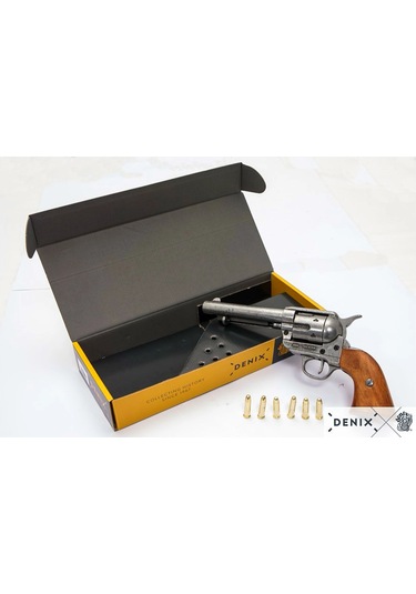 Denix Dekoratif Replika Revolver Cal.45 Peacemaker 5½ , With 6 Bullets, Usa 1873