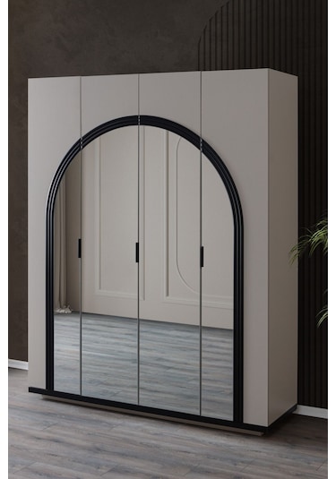 Gardırop, Hira Kumtaşı 4 Kapaklı Aynalı Dolap