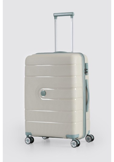 Ççs 5247 Polipropilen Büyük Boy Valiz Beyaz-mavi Beyaz - Mavi