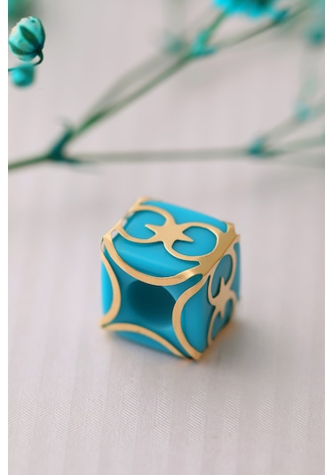 14 Ayar Altın Mavi Boncuk Kolye Ucu