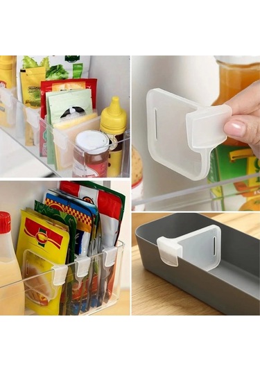 10&amp Apos Luşeffaf Buzdolabı Yan Kapı Düzenleyici Buzdolabı Dolap İçi Bölümleyici Aparatlar Çok Renkli