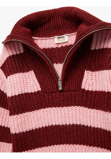 Koton Çizgili Pembe Kız Çocuk Kazak 6wkg90046ht Pembe