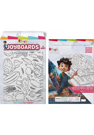 Btoys Joyboards Meyveler, Sebzeler, Bitkiler 3 Adet