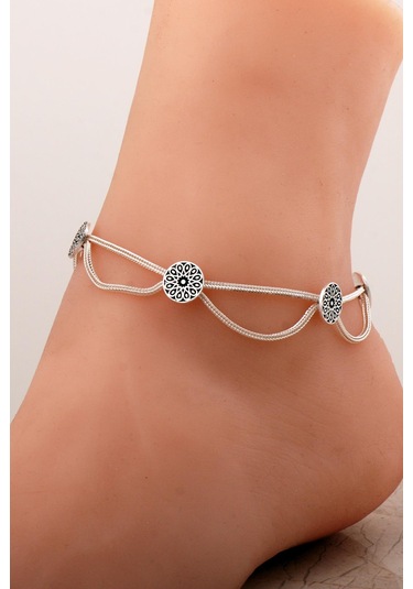 Anadolu Motifli Hasır Elişi Gümüş Halhal 400 Gümüş