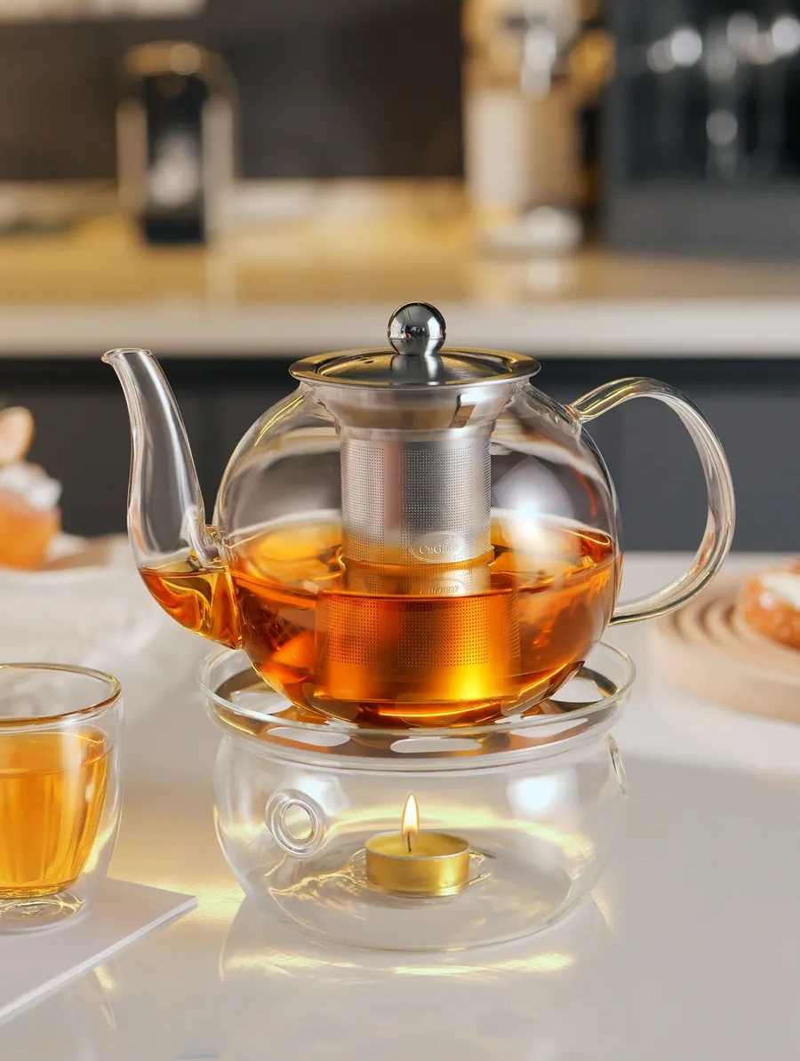 Cnglass Çıkarılabilir Filtreli Demlik 1200 Ml 310788297 Beyaz