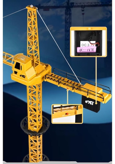 Dev Boy Uzaktan Kumandalı Oyuncak Kule Vinç 128 Cm