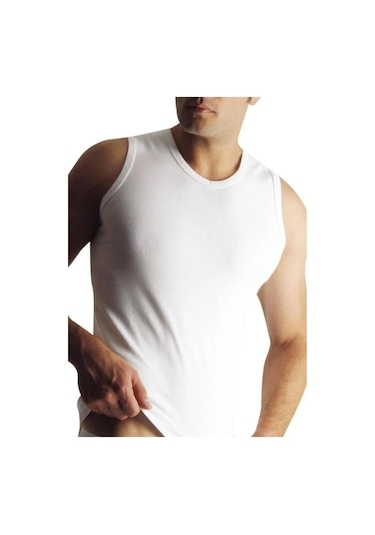 123 Erkek Modal Süper Ince V Yaka Sıfır Kol Atlet 12 Adet 001