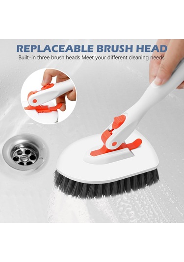 Sones 52 İnç Ayarlanabilir Saplı Duş Temizleme Fırçası Küvet Fayans Fırçası, Özellikler: Set 3