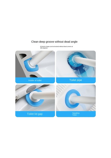 48 Adet Tek Kullanımlık Tuvalet Fırçası Yedekleri Ölü Açı Yok Köpük Mavi Mavi