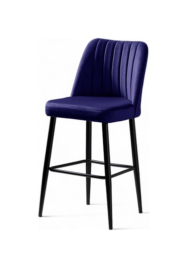 Ada Bar Sandalye - Babyface Mavi - Metal Siyah Ayak Mavi