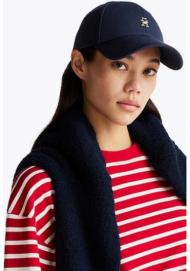 Tommy Hilfiger Monogramlı Kadın Lacivert Şapka Os Lacivert