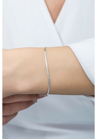 Azuris Silver Azuris Silver 925k Gümüş Sepantin Zincir Bileklik Gümüş