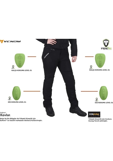 Venom Urban Cordura Kadın  Motosiklet Pantolonu